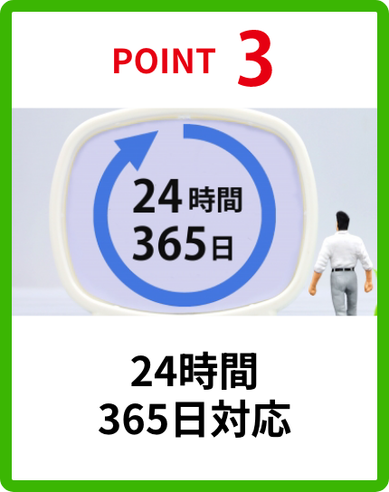 POINT3 24時間365日対応